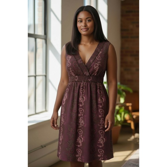 SONOMA Life Style Dresses & Skirts - SONOMA Dress L Burgundy Paisley‎ Sleeveless Romantic Earthy Boho Cottagecore